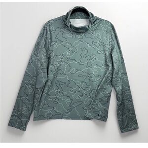 Under Armour Women's UA Tech Mock Neck Camo Green/Grey Long Sleeve Top XXL